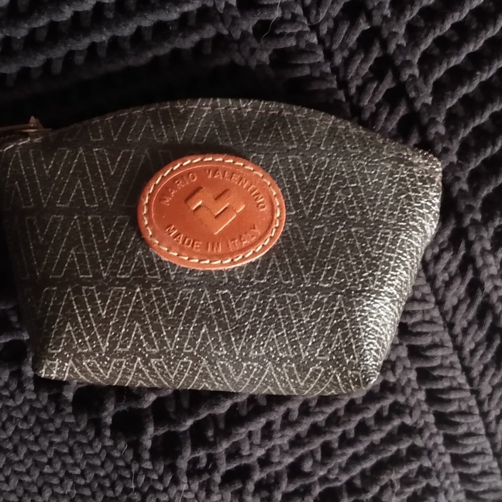 MARIO VALENTINO LOGO COIN PURSE NEW VINTAGE PVC